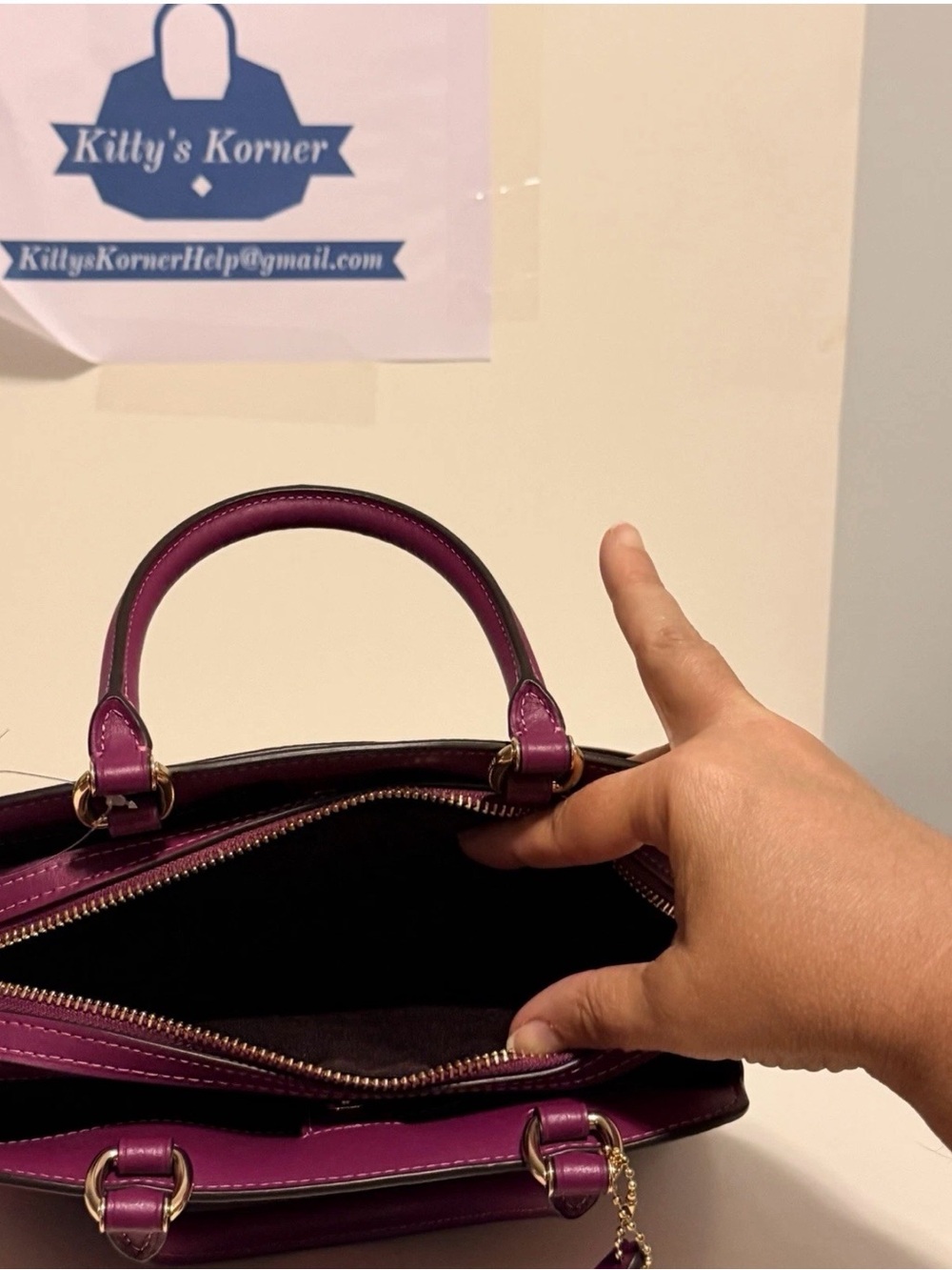 NWT Coach Mini Lillie Carryall in Dark Magenta Multi Jumbo Floral Print. - Picture 10 of 11